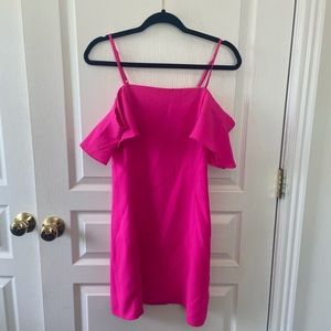 Hot Pink Off-The-Shoulder with Strap Dress